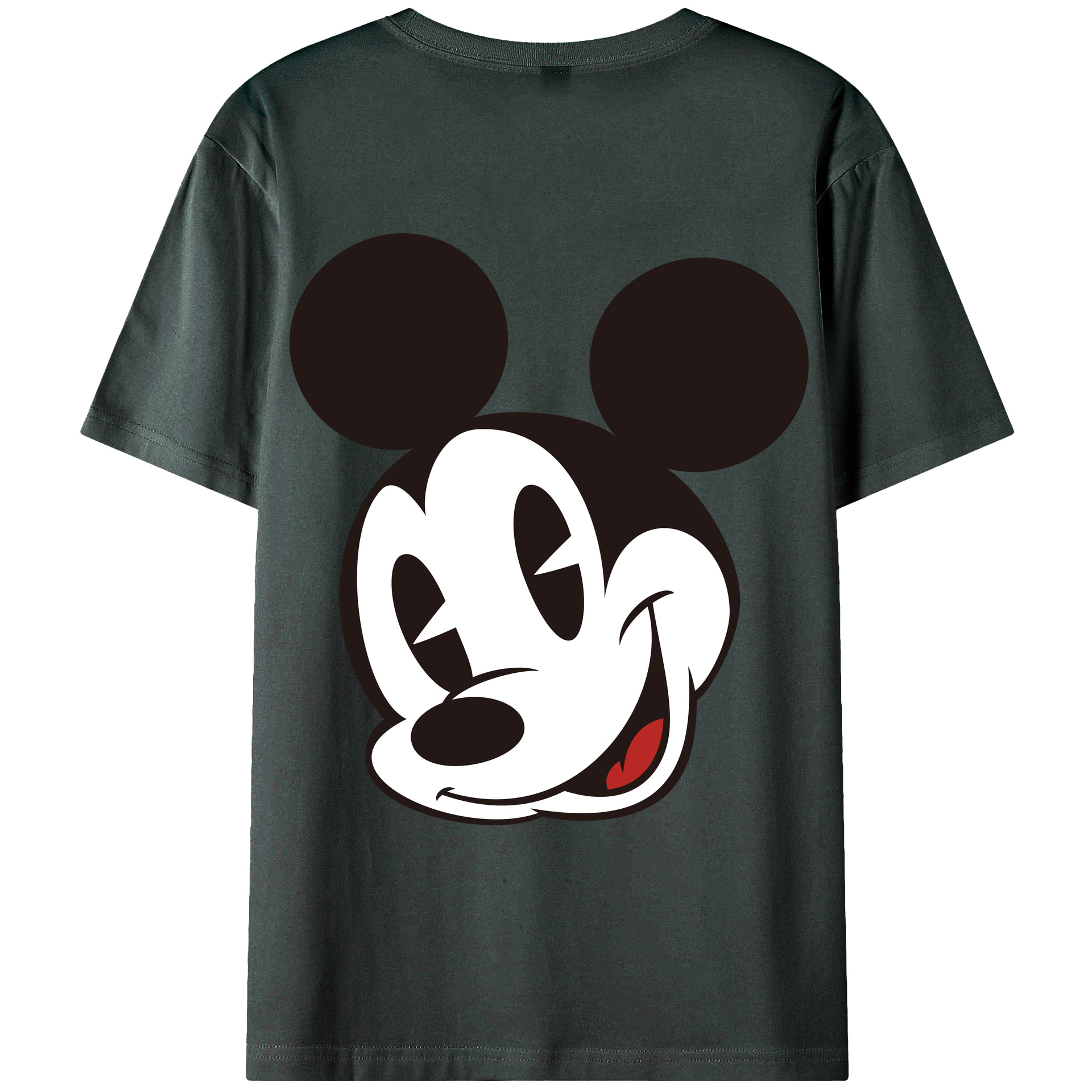 ミッキーマウス Mickey Mouse 綿100％ メンズ半袖Tシャツ（バックプリント） 通気性